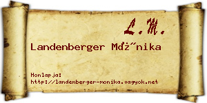 Landenberger Mónika névjegykártya